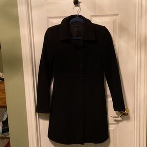 Sisley Classic Black Wool Dress Coat